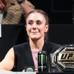 ALEXA GRASSO speaks to the crowd during the fight week press conference, PK, Pressekonferenz for UFC 306 at Riyadh Season Noche UFC at the Sphere in Las Vegas