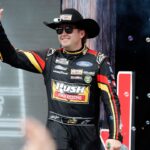 NASCAR Cup Series driver Noah Gragson (4) walks out onto the stage for driver introductions before the EchoPark Automotive Grand Prix at Circuit of the Americas.