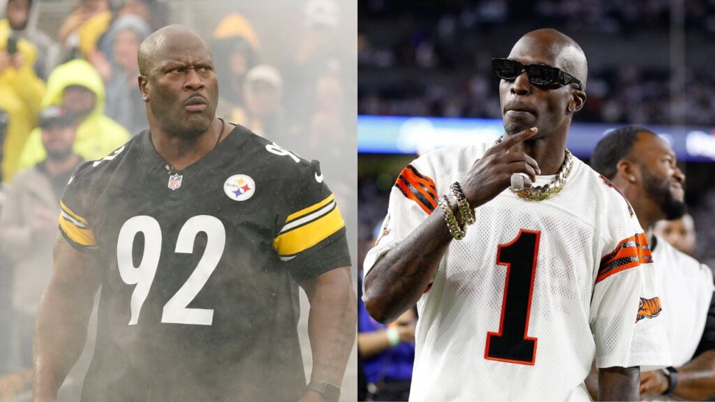 James Harrison (L) and Chad Johnson (R)
