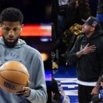 Paul George (L), Carmelo Anthony (R)