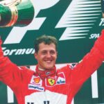 German driver Michael Schumacher after winning Belgium Formula 1 Gran Prix in Spa Belgium, August 1998