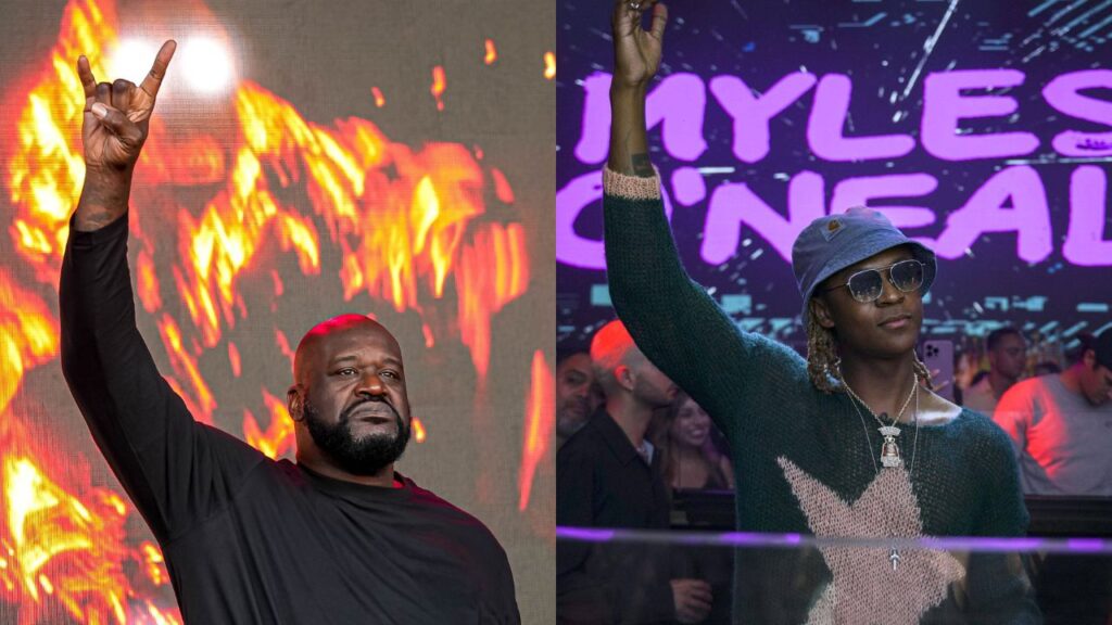 Shaquille O'Neal (L), Myles O'Neal (R)