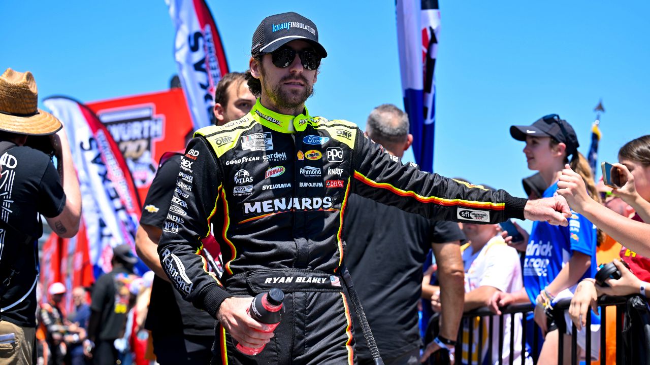 NASCAR Cup Series driver Ryan Blaney (12) is introduced before the start of the Wurth 400 race at Texas Motor Speedway.