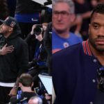 Carmelo Anthony (L), Russell Wilson (R)