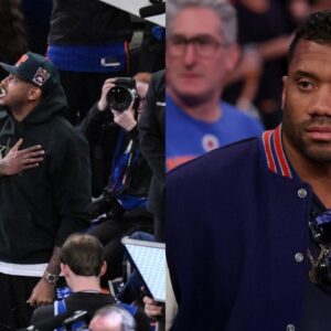 Carmelo Anthony (L), Russell Wilson (R)
