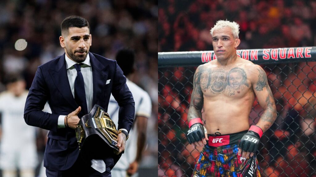 Ilia Topuria (L) and Charles Oliveira (R)