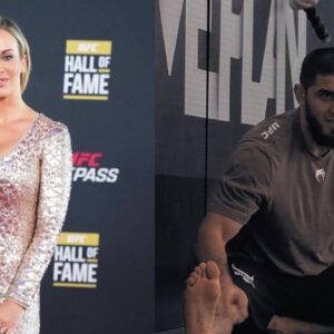 Laura Sanko (L), Islam Makhachev (R)