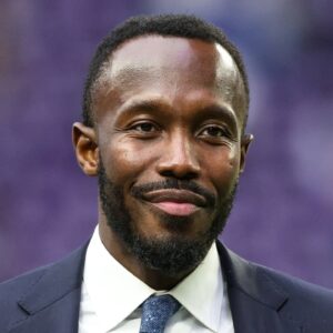 Minnesota Vikings general manager Kwesi Adofo-Mensah looks on before the game against the Atlanta Falcons at U.S. Bank Stadium.