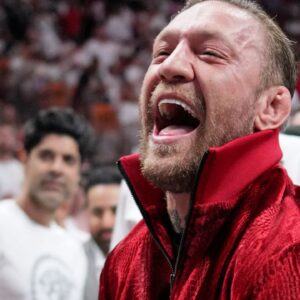 MMA fighter Conor McGregor attends game four of the 2023 NBA Finals between the Miami Heat and Denver Nuggets at Kaseya Center.