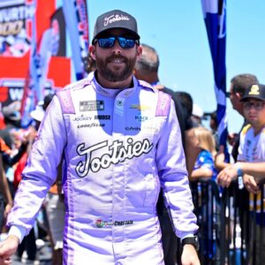NASCAR Cup Series driver Ross Chastain (1) is introduced before the start of the Wurth 400 race at Texas Motor Speedway.