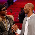 Feb 16, 2013; Houston, TX, USA; Recording artist 2 Chainz (left) greets Los Angeles Lakers player Kobe Bryant after the 2013 NBA all star slam dunk contest at the Toyota Center. Mandatory Credit: Brett Davis-Imagn Images