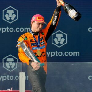 MOTORI - Formula 1 - Crypto.com Miami Grand Prix 2025 - Race Oscar Piastri (AUS), McLaren, 81 on the podium Miami, USA on May 5, 2025.