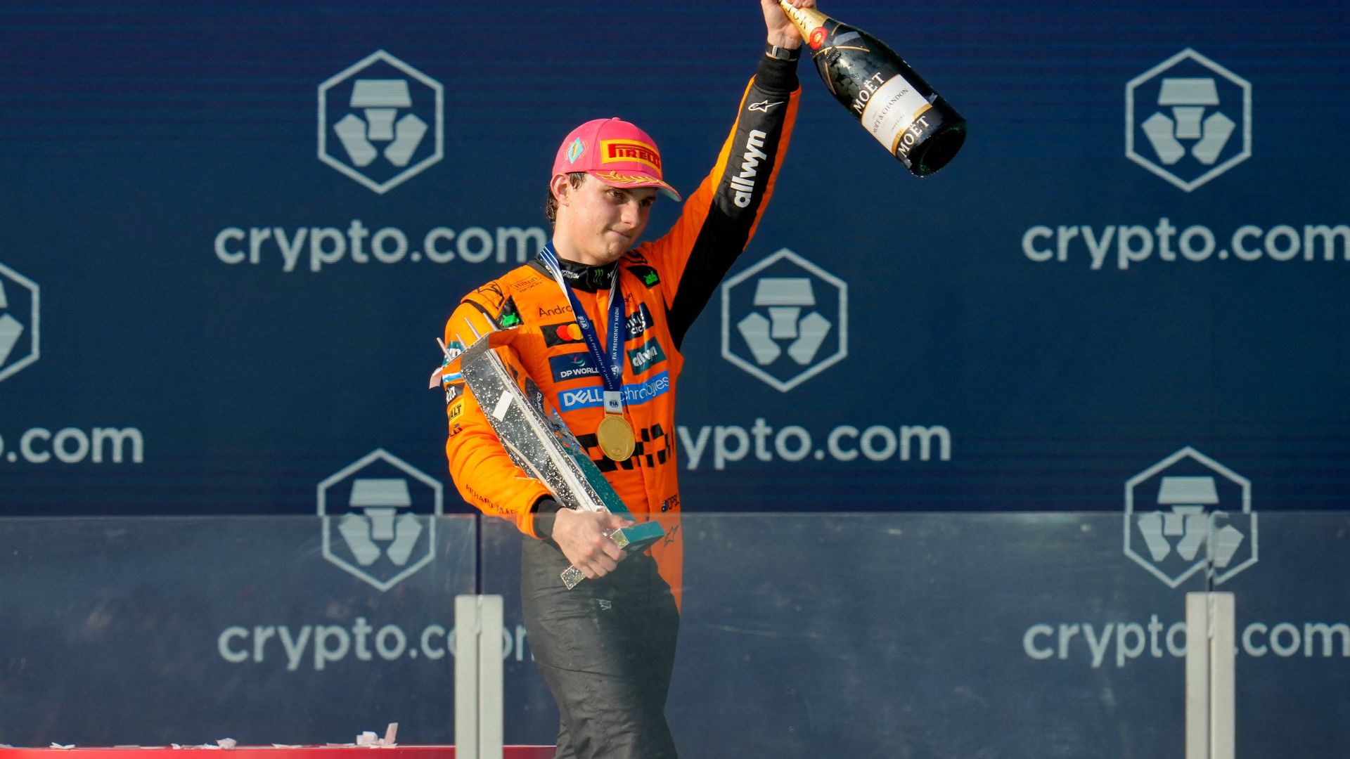 MOTORI - Formula 1 - Crypto.com Miami Grand Prix 2025 - Race Oscar Piastri (AUS), McLaren, 81 on the podium Miami, USA on May 5, 2025.