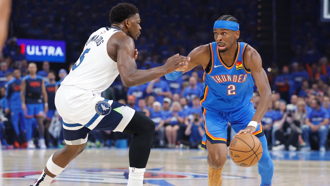 Shai Gilgeous-Alexander and Anthony Edwards, OKC v MN
