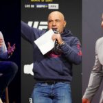 Georges St-Pierre (L), Joe Rogan (M), Michael Jai White (R)