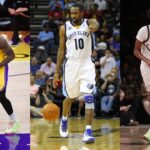 LeBron James (L), Gilbert Arenas (C), Alijah Arenas (R)