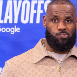 April 30, 2025, Los Angeles, California, USA: LeBron James 23 of the Los Angeles Lakers during a press conference