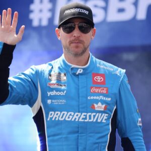 NASCAR Cup Series driver Denny Hamlin (11) during driver introductions for the NASCAR Food City 500 at Bristol Motor Speedway.