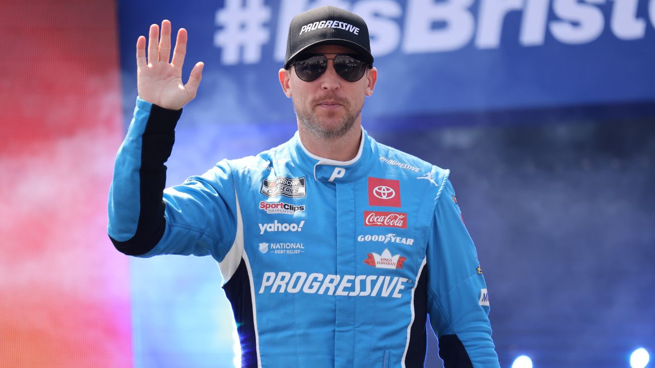 NASCAR Cup Series driver Denny Hamlin (11) during driver introductions for the NASCAR Food City 500 at Bristol Motor Speedway.