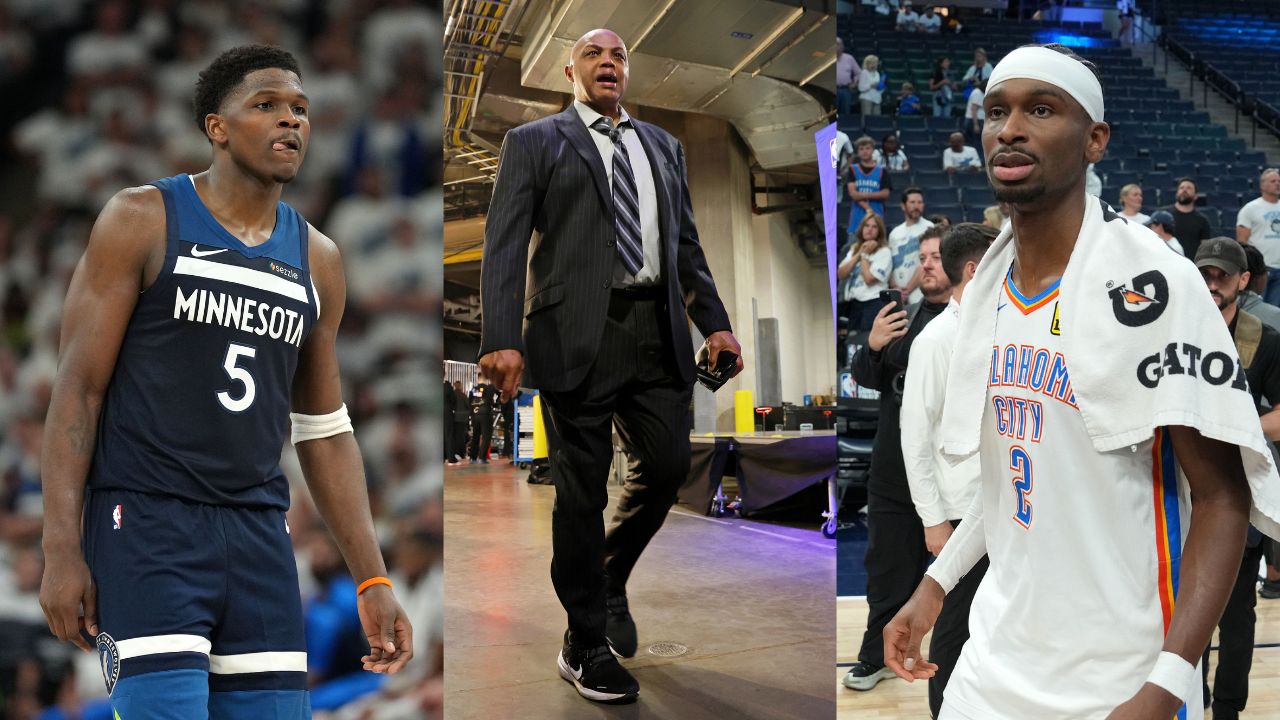 Anthony Edwards (L), Charles Barkley (C), Shai Gilgeous-Alexander (R)