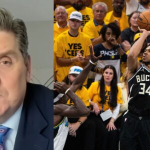 Brian Windhorst (L) and Giannis Antetokounmpo (R)