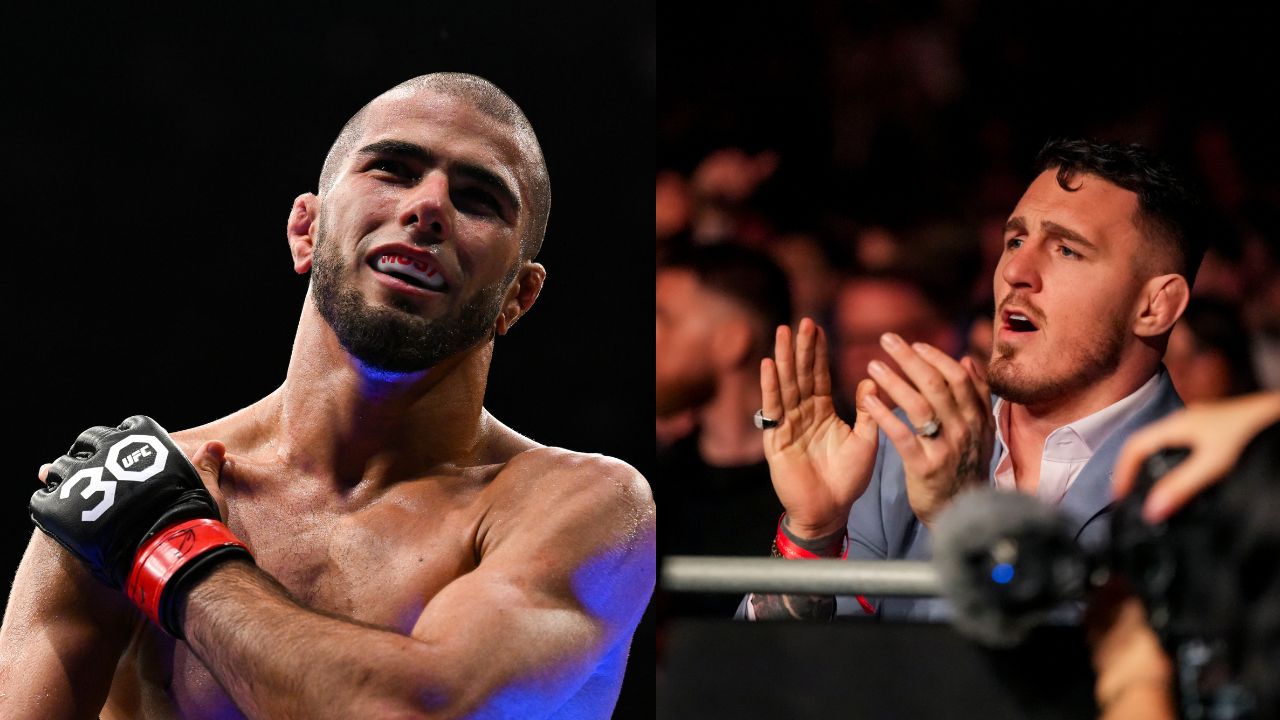 Muhammad Mokaev (L), Tom Aspinall (R)