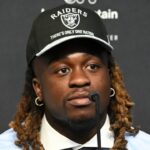 Las Vegas Raiders first round draft pick in the 2025 NFL Draft Ashton Jeanty, speaks to the media at Intermountain Health Performance Center.