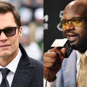 Tom Brady (L) and Shaquille O'Neal (R)