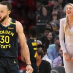 Steph Curry (L), Cameron Brink (R)