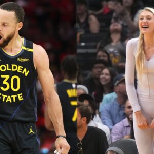 Steph Curry (L), Cameron Brink (R)