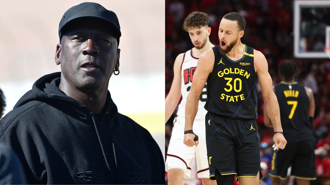 (L) Michael Jordan (R) Steph Curry