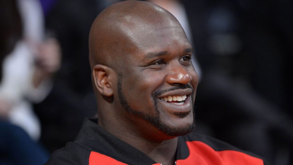 Feb 12, 2013; Los Angeles, CA, USA; Los Angeles Lakers former center Shaquille O'Neal attends the game against the Phoenix Suns at the Staples Center. Mandatory Credit: Kirby Lee/Imagn Images
