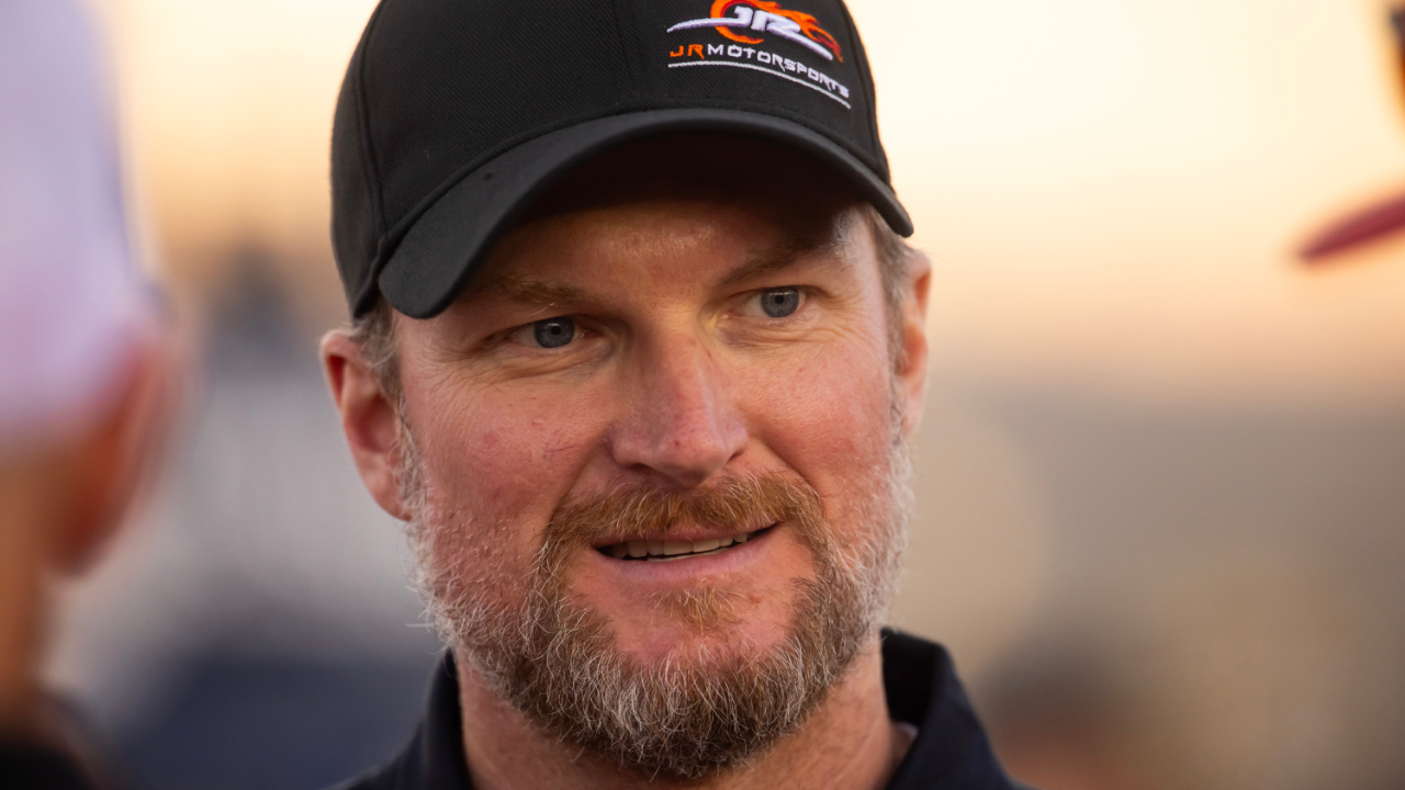 Nov 9, 2024; Avondale, Arizona, USA; NASCAR Xfinity Series team owner Dale Earnhardt Jr during the Championship race at Phoenix Raceway. Mandatory Credit: Mark J. Rebilas-Imagn Images