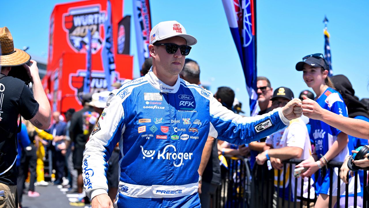 NASCAR Cup Series driver Ryan Preece (60) is introduced before the start of the Wurth 400 race at Texas Motor Speedway.