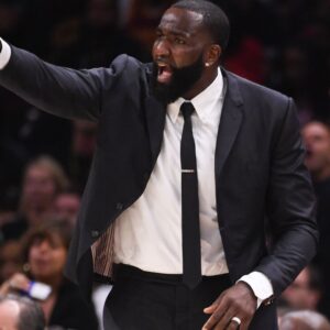 June 8, 2018; Cleveland, OH, USA; Cleveland Cavaliers center Kendrick Perkins (21) during the second quarter in game four of the 2018 NBA Finals against the Golden State Warriors at Quicken Loans Arena.