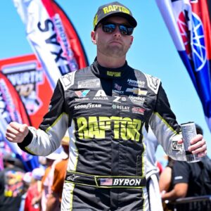 NASCAR Cup Series driver William Byron (24) is introduced before the start of the Wurth 400 race at Texas Motor Speedway.