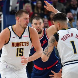 Nikola Jokic and Michael Porter Jr., Nuggets v Thunder