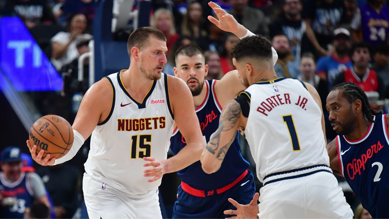Nikola Jokic and Michael Porter Jr., Nuggets v Thunder