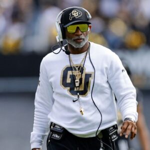 Colorado Buffaloes head coach Deion Sanders during the spring game at Folsom Field.