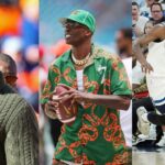 Shannon Sharpe (L), Chad Johnson (C), Anthony Edwards (R)