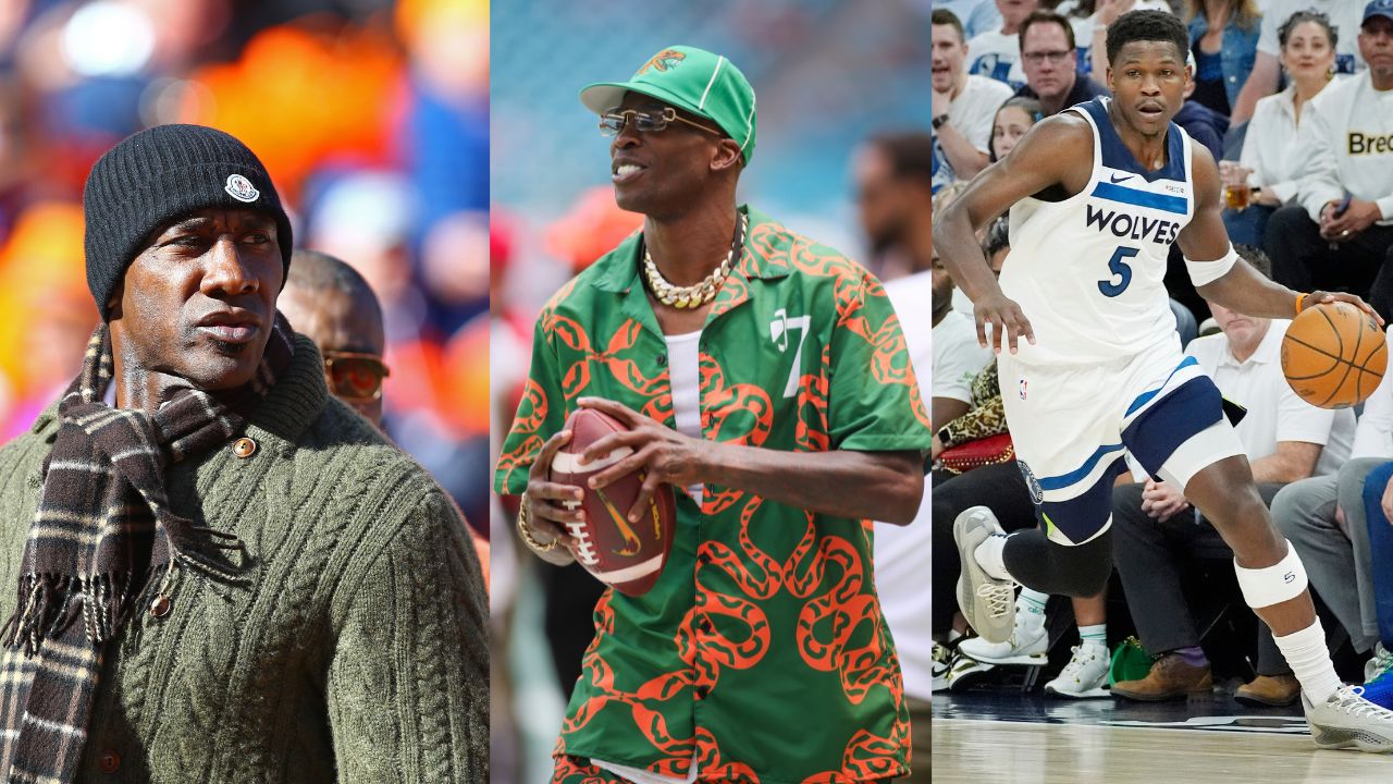 Shannon Sharpe (L), Chad Johnson (C), Anthony Edwards (R)