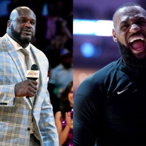 Shaquille O'Neal(L) and LeBron James(R)