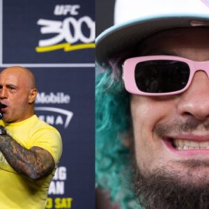 Joe Rogan (L), Sean O'Malley (R)