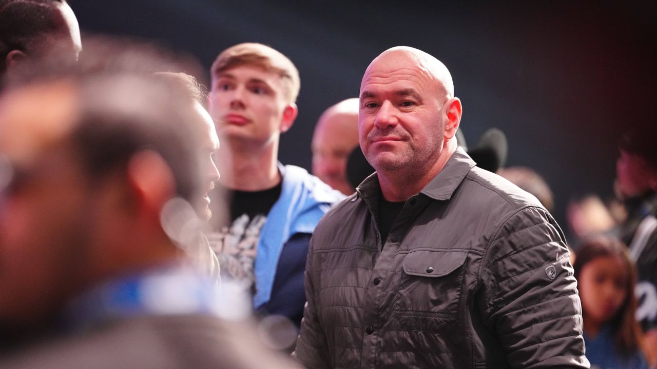 Dana White with the fans at Fontaine Bleu for PowerSlap 12 on March 7, 2025 in Las Vegas, NV, United States.