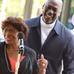 Michael Jordan and his mother Deloris Jordan talk to the crowd outside of The Michael Jordan Family Medical Clinic led by Novant Health. Both were taking part in a ribbon cutting ceremony for the new clinic opening off of Greenfield Street Tuesday May 7, 2024 in Wilmington, N.C.