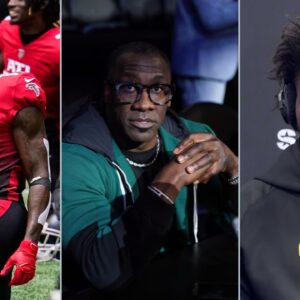 Julio Jones (L), Shannon Sharpe (M), and Jalon Walker (R)