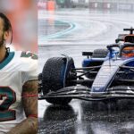 Channing Crowder (L) and Williams' FW47 at Miami GP (R)