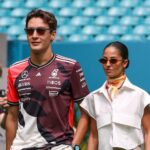 George Russell Mercedes AMG Petronas with partner Carmen Montero Mundt in the paddock, Grand Prix of Miami