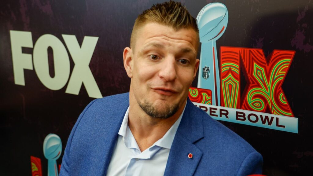 Fox Sports NFL Studio analyst Rob Gronkowski during a Fox Sports media party in advance of Super Bowl LIX at Convention Center.