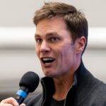 Tom Brady appears at American Dream for the grand opening of Card Vault by Tom Brady, a sports card and memorabilia retailer, East Rutherford, Friday, Apr. 11, 2025.